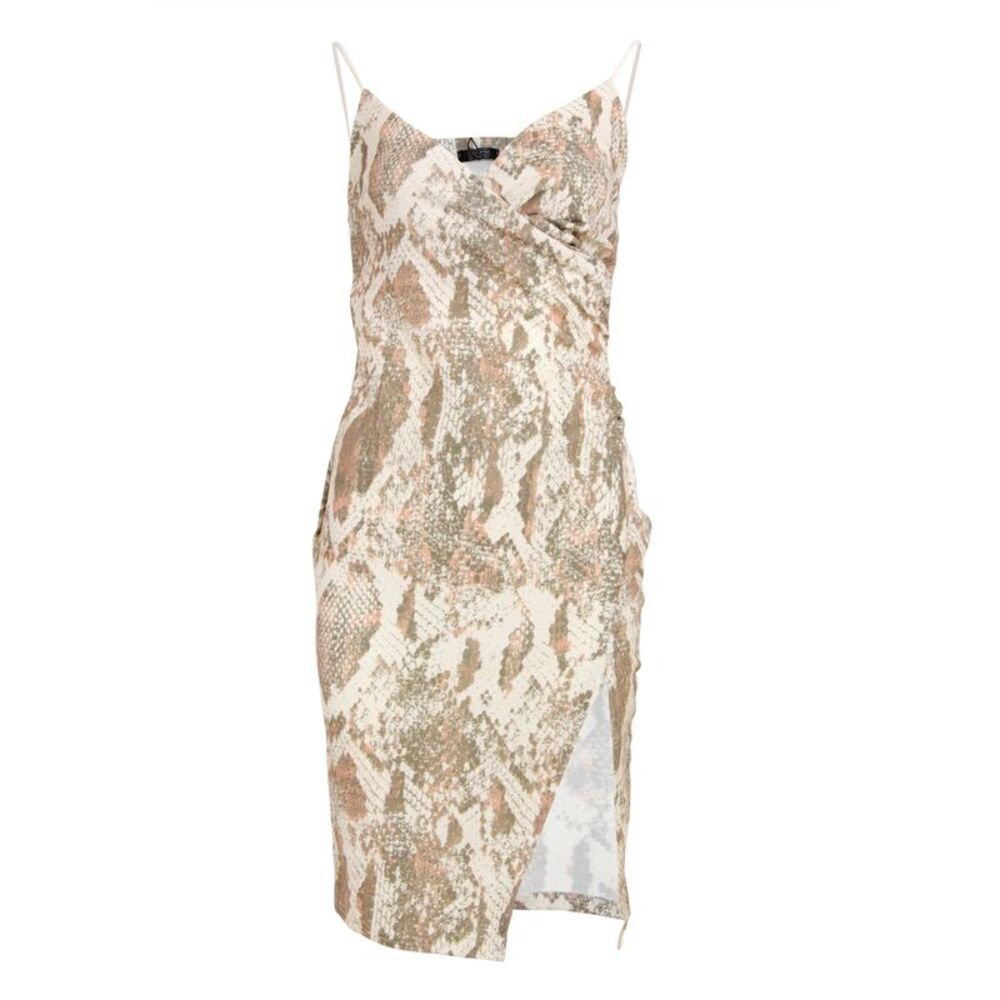 Girls On Film Womens/Ladies Leon Split Front Dress / Gray